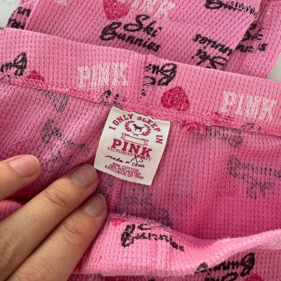 2007 RARE Victoria's Secret PINK ski bunny matching lounge/pajama set -size XS/S - Picture 7 of 11